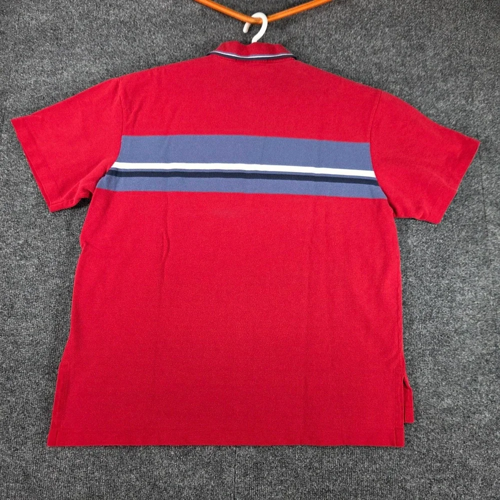 Polo Ralph Lauren Men's XL Red White Blue Cotton Polo Shirt Vintage